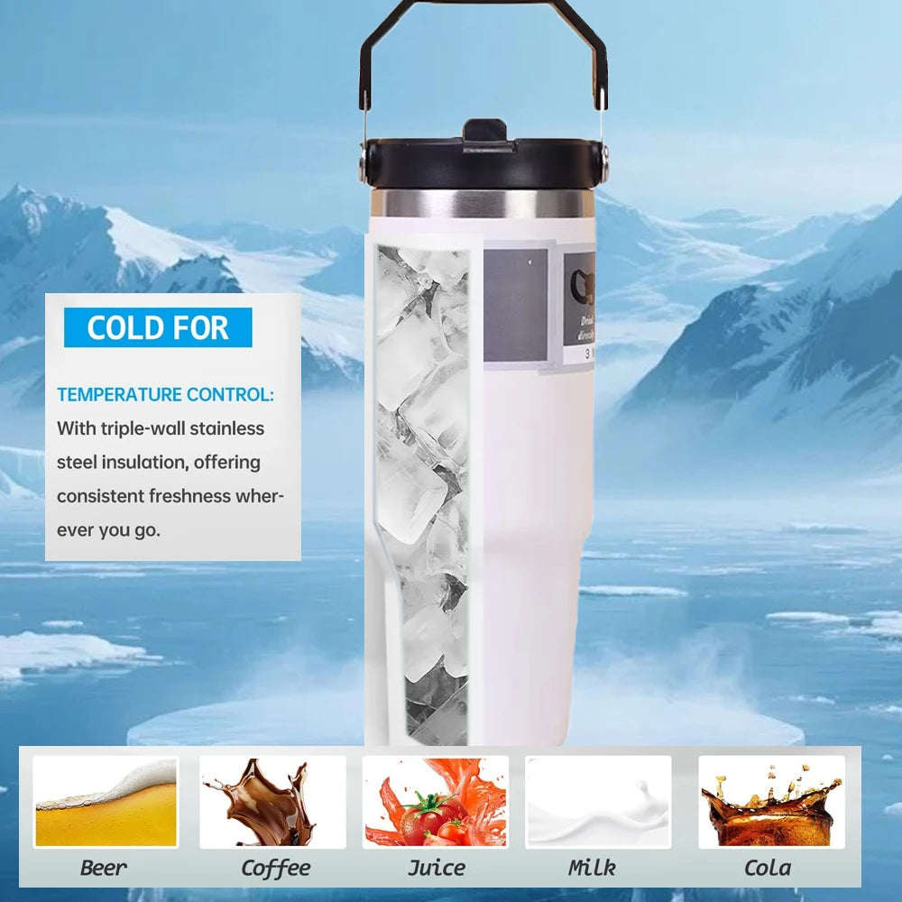 Gourde isotherme MaxiGob Snap en acier inoxydable + tritan - 890ml